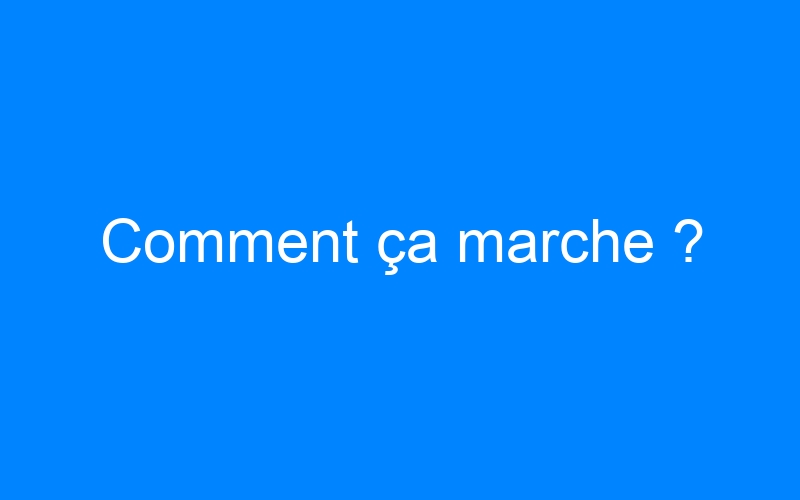 You are currently viewing Comment ça marche ?